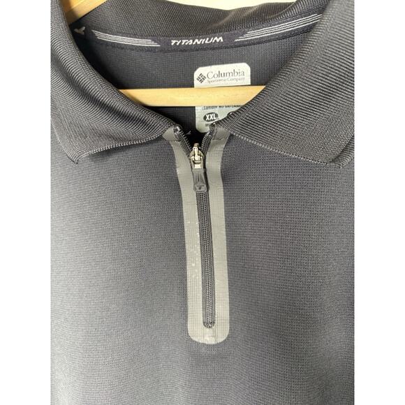 Columbia Polo Shirt Mens XXL Titanium Black 1/4 Zip Short Sleeve Fishing - Picture 3 of 10